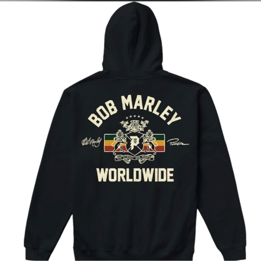 Primitive Bob Marley Black Hoodie Sweatshirt Streetwear Collab MSRP $100+